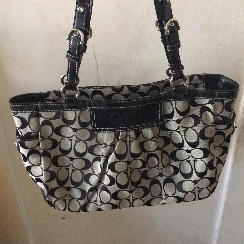 Black/grey coach handbag
